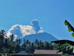 Gunungapi Ibu Erupsi, Muntahan Kolom Abu Teramati Setinggi 800 Meter