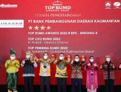 Bank Kalbar kembali Raih TOP BUMD Awards 2022 untuk kesekian kalinya