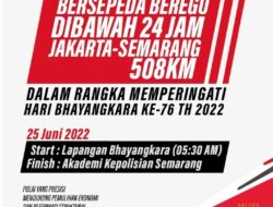 Pemecahan Rekor Muri Bersepeda Jakarta-Semarang 24 Jam Warnai Hari Bhayangkara ke-76
