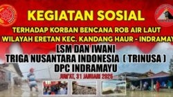 LSM TRINUSA Dan IWANI Indramayu Salurkan Bantuan Untuk Korban Banjir Rob