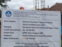 Pembangunan Ruang Kantor SLB Negeri Cineam Diduga Menyimpang dari Gambar, Material Konstruksi Terancam Mubazir