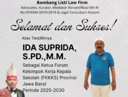 Selamat Dan Sukses Atas Terpilihnya Ida Suprida Sebagai Ketua FKKKS Provinsi Jawa Barat