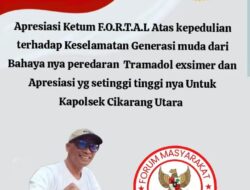 Kang Edo Apresiasi Langkah Berani Polres Metro Bekasi, Polsek Cikarang Utara, dan LSM GANAS Dalam Razia Tramadol di Kampung Jati Kapling