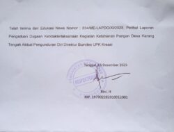 Inspektorat Terima Surat Aduan Resmi Dugaan Keterlambatan Program Ketahanan Pangan Desa Karangtengah