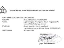 EDUKADI NEWS Resmi Laporkan Dugaan Pelanggaran Pengelolaan Air Sumber Mata Air Gunung Ciremai ke Polda Jabar