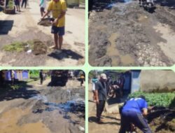 Untuk Kepentingan Bersama : Warga Cidahu Turun ke Jalan Gelar Opsih Massal Di Jalur Rusak Penghubung Tiga Desa