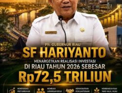 PLT. GUBERNUR RIAU SF HARIYANTO TARGETKAN REALISASI INVESTASI RP72,5 TRILIUN DI TAHUN 2026FOKUS PADA PENCIPTAAN LAPANGAN KERJA DAN PERTUMBUHAN EKONOMI HIJAU