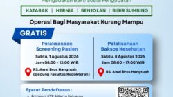 YAYASAN BUDDHA TZU CHI, KODAM XIX/TUANKU TAMBUSAI & RS AWAL BROS GELARBAKTI SOSIAL OPERASI GRATIS KATARAK, HERNIA, BENJOLAN, BIBIR SUMBINGUNTUK MASYARAKAT KURANG MAMPU DI PEKANBARU, 1 & 8 AGUSTUS 2026