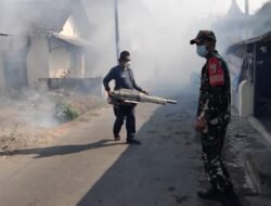 Cegah Demam Berdarah, Babinsa Kalipucung Pendampingan Fogging Serentak Di Dusun Kalipucung